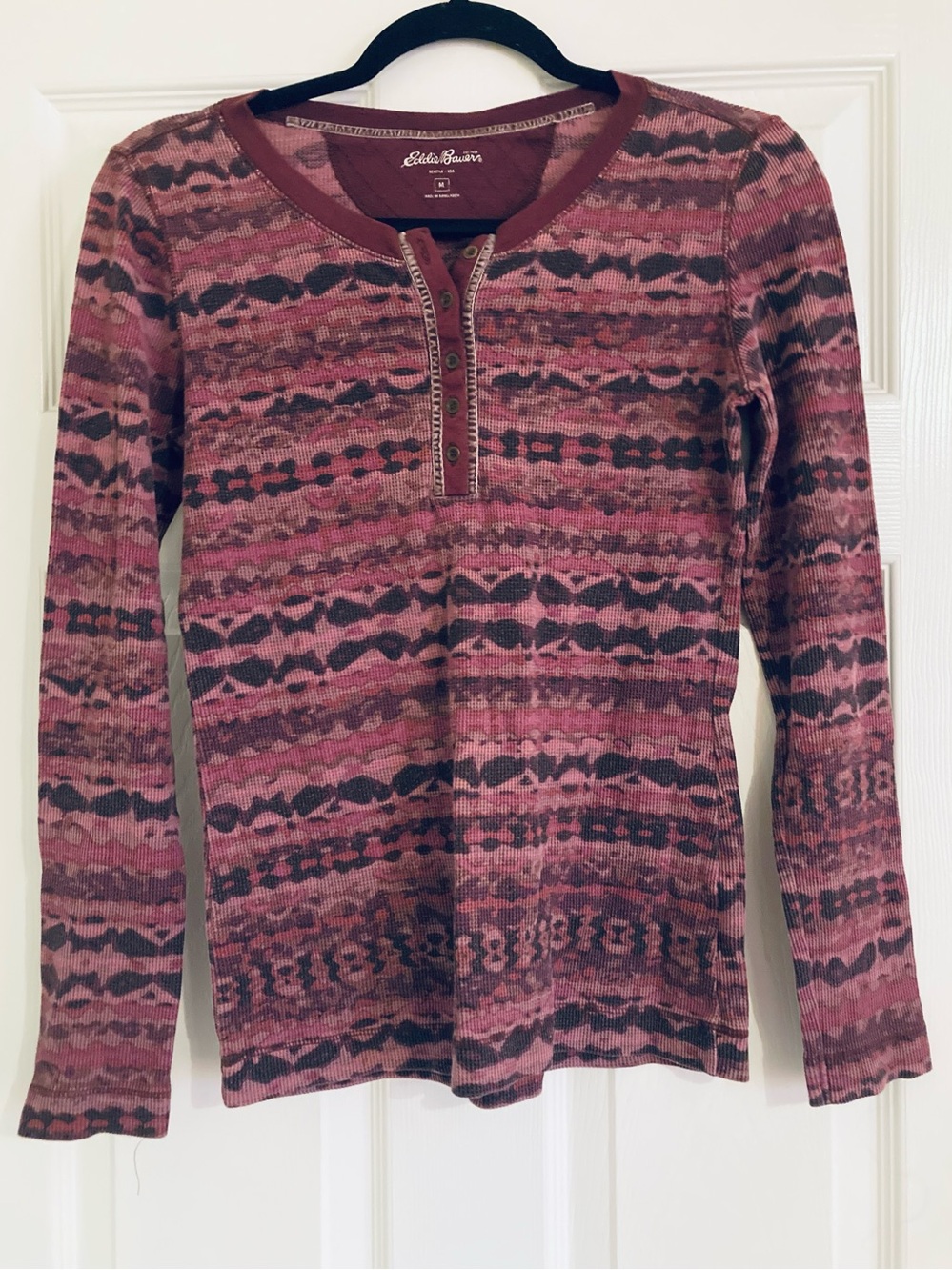 Eddie Bauer Grunge Waffle Knit Thermal Top